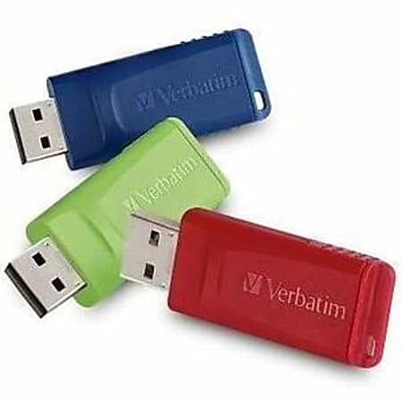 Verbatim 32GB Store 'n' Go® USB Flash Drive - 3pk - Red, Green, Blue - 32GB - 3pk - Red, Blue, Green