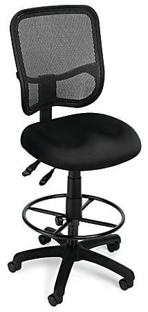 OFM Mesh Comfort Series Fabric Ergonomic Task Chair With Drafting Kit, Black/Black