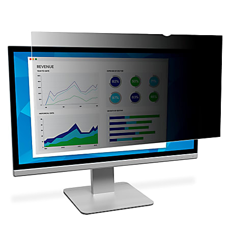 3M Privacy Filter Screen for Monitors, 24" Widescreen (16:9), Reduces Blue Light, PF240W9B