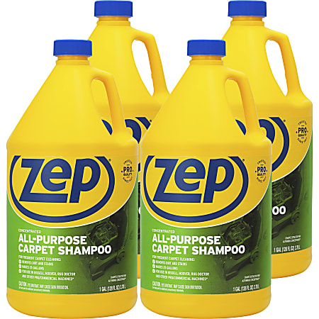 Zep All Purpose Carpet Shampoo Concentrate 128 fl oz 4 quart 4 Carton Heavy  Duty Blue - Office Depot