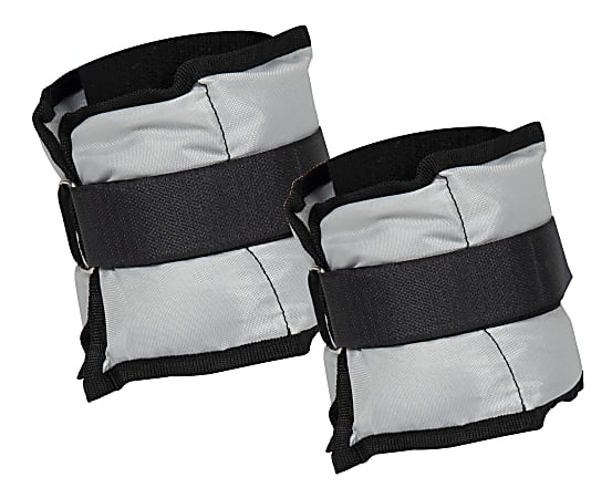 Mind Reader Adjustable Wrist And Ankle Weights, 2 Lb, 1"H x 12-1/2"W x 5"D, Gray, Pack Of 2 Weights