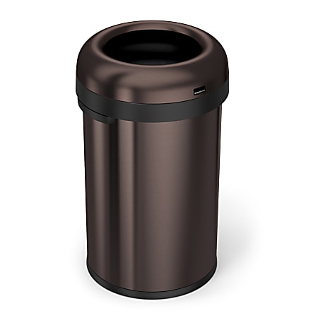 simplehuman® Bullet Open Trash Can, 21 Gallons, Dark Bronze Steel
