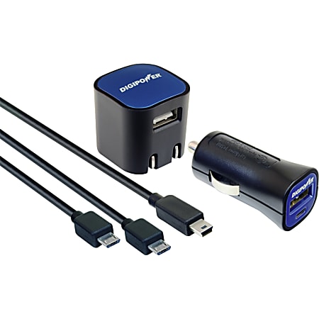 DigiPower SP-PK501 Smartphone Home and Car Charger Kit