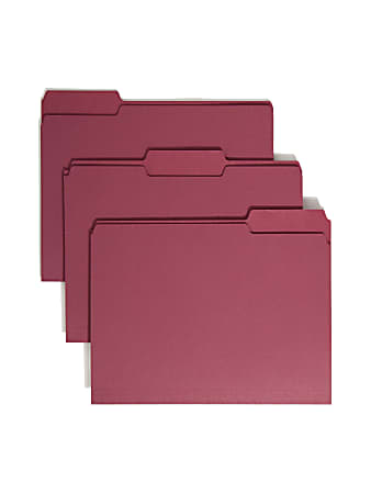 Smead® Color File Folders, Letter Size, 1/3 Cut, Maroon, Box Of 100