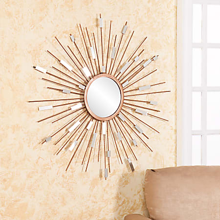 SEI Furniture Starburst Mirrored Wall Sculpture, 36" x 1 1/4", Gold