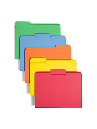 Smead® Color File Folders, Letter Size, 1/3 Cut, Brights, Box Of 100