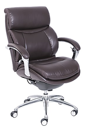 Serta® iComfort i5000 Bonded Leather Mid-Back Manager's Chair, Chocolate/Silver
