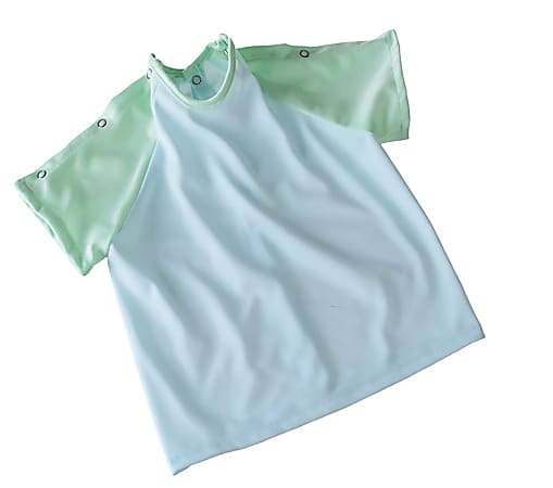 Medline Infant IV Gowns, 0 - 12 Months, Metal Snaps, Blue/Green, Pack Of 12