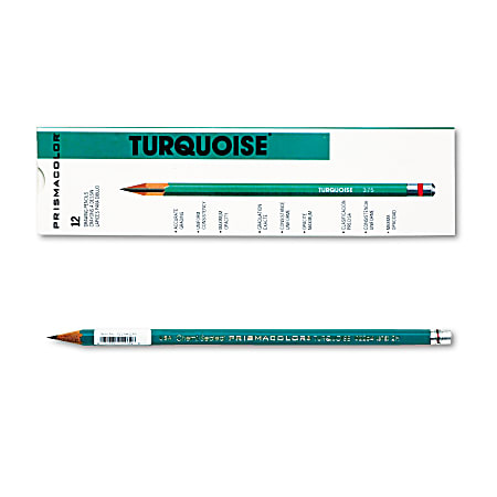 Sanford Turquoise Wood Pencil - 2H Lead - 2 mm Lead Diameter - Graphite Lead - Turquoise Barrel - 1 Dozen