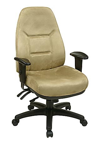 Office Star™ Work Smart High-Back Multifunction Ergonomic Chair With Ratchet Back Height Adjustment, 32 1/4"H x 25"W x 25 1/4"D, Sage (Olive)