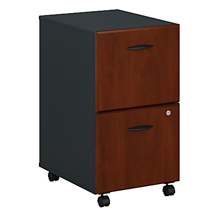 Bush Business Furniture Office Advantage 20-1/6"D Vertical 2-Drawer Mobile File Cabinet, Hansen Cherry/Galaxy, Premium Installation