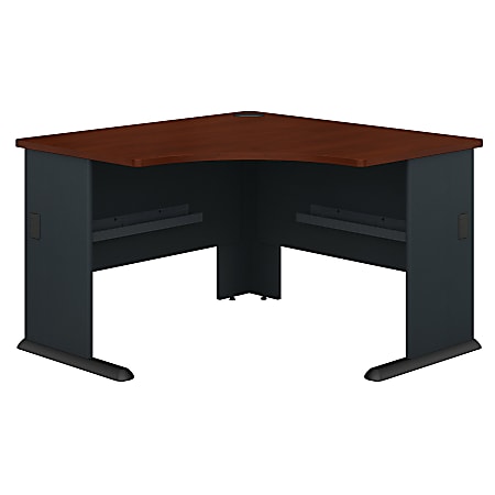 Bush Business Furniture Office Advantage Corner Desk 48"W, Hansen Cherry/Galaxy, Premium Installation