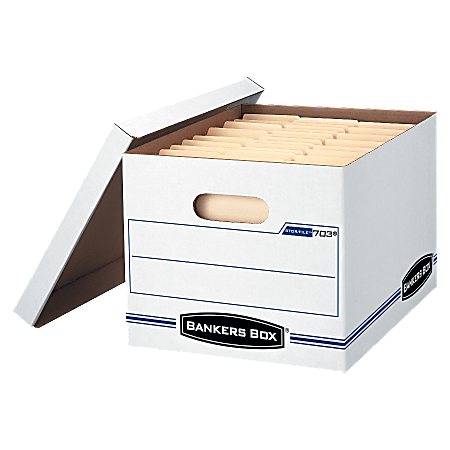 Bankers Box® Stor/File™ Boxes With Lift-Off Lids, Letter/Legal Size, 12 1/2" x 16 5/16" x 10 1/2", White