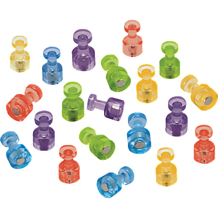 Quartet® Assorted Colors Magnetic Pushpins, 1 1/2" Diameter,