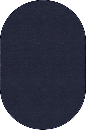 Flagship Carpets Americolors Area Rug, Oval, 7'-1/2' x 12', Navy