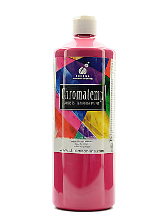 Chroma ChromaTemp Artists' Tempera Paint, 32 Oz, Magenta, Pack Of 2