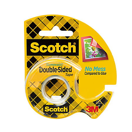 Scotch® Double Sided Tape, Permanent, 1 Tape Roll with Dispenser, 3/4 in x 400 in, Home Office Supplies and School Supplies for College and Classrooms