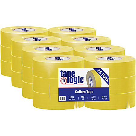 Tape Logic Gaffers Tape, 2" x 60 Yd., Yellow, Case Of 24 Rolls