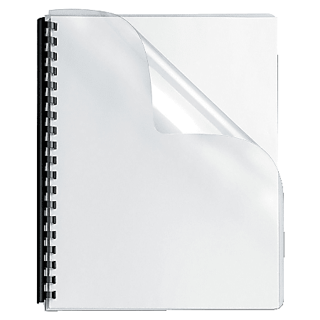 Fellowes Clear Presentation Binding Covers 8 34 x 11 14 Clear Pack Of 100 -  Office Depot