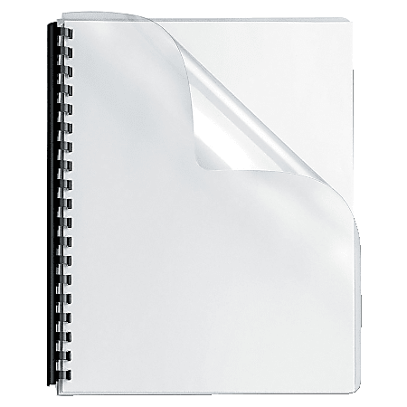 Fellowes® Clear Presentation Binding Covers with Round Corners, Oversized 8 3/4" x 11 1/4", PVC 8mil, Pack Of 100