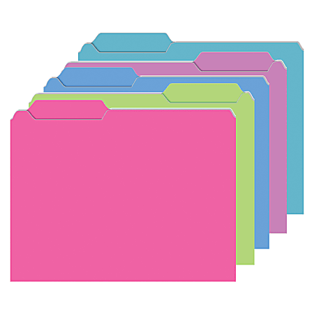 Top Notch Teacher Products Mini File Folders, 4" x 6", Assorted Galactic Colors, 6 Packs Of 25
