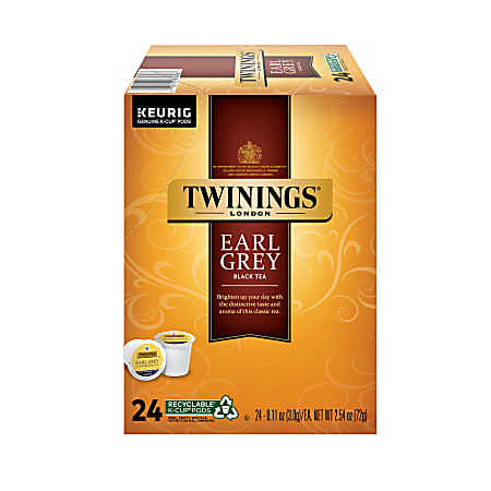 Twinings Earl Grey Tea Single Serve K Cup Pods Box Of 24 - Office Depot