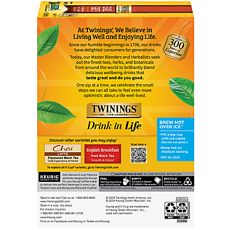 Twinings Earl Grey Tea Keurig K Cup Pods 24Box Office Depot