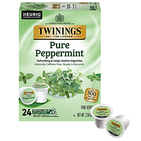 Twinings® of London Pure Peppermint Tea Single-Serve K-Cup® Pods, 0.11 Oz, Box Of 24