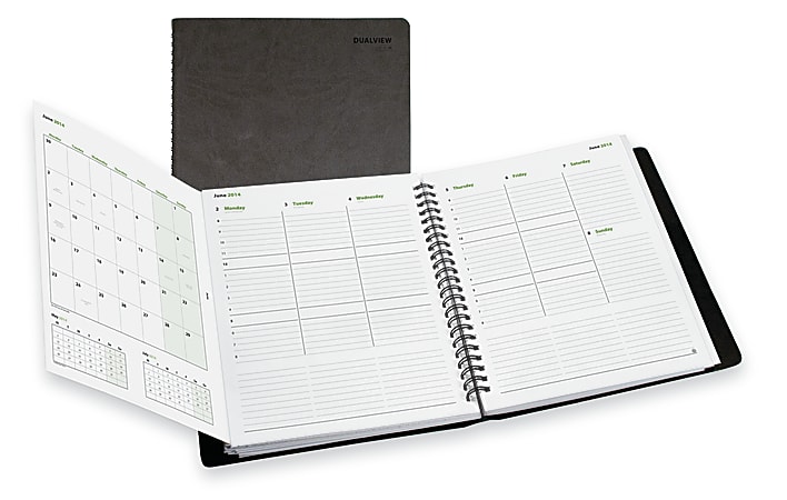 Day-Timer® DualView™ 50% Recycled Weekly/Monthly Planner, 8 1/2" x 11", January-December 2014