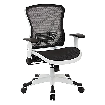 Space Seating Office Star 525 Series Breathable Mesh-Back Manager's Chair, Black/White