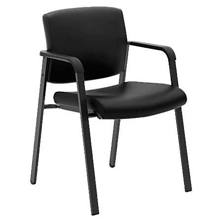 basyx by HON® Bonded Leather Mid-Back Chair, Black