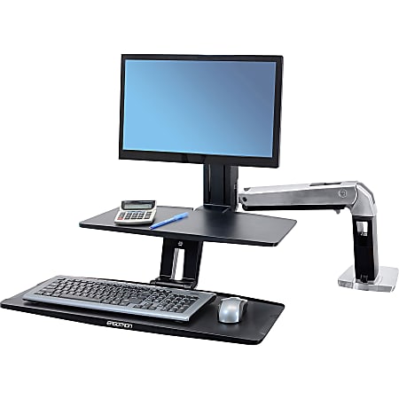 Ergotron® Desktop Display Stand - 24" Screen Support - 20 lb Load Capacity - 24" Screen Support - 20 lb Load Capacity - Black, Polished Aluminum