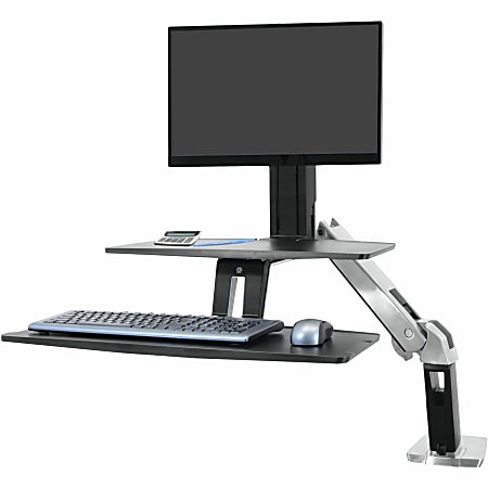 Ergotron® Desktop Display Stand - 24" Screen Support - 20 lb Load Capacity - 24" Screen Support - 20 lb Load Capacity - Black, Polished Aluminum