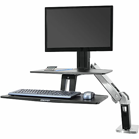 Ergotron® WorkFit-A Sit-To-Stand Workstation With Suspended Keyboard, Black