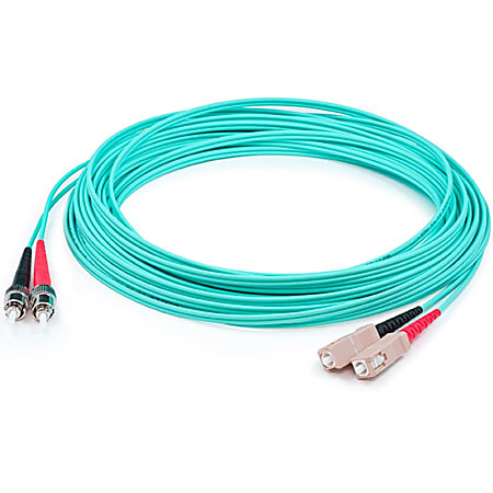 AddOn 5m SC (Male) to ST (Male) Aqua OM3 Duplex Fiber OFNR (Riser-Rated) Patch Cable - 100% compatible and guaranteed to work
