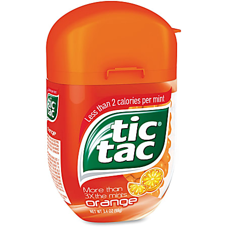 Tic Tac Breath Mints - Orange - Resealable Container - 3.40 oz - 4 / Pack