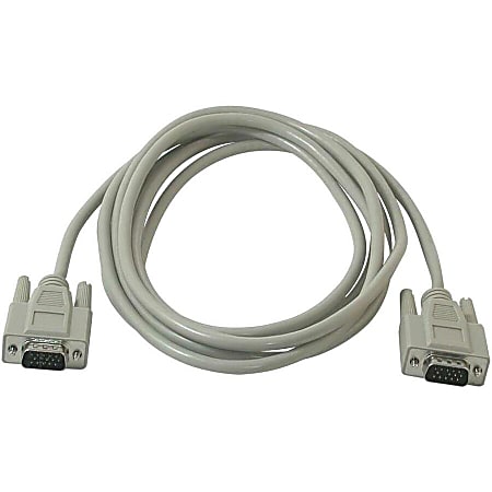 C2G 10ft Economy HD15 SVGA M/M Monitor Cable - HD-15 Male Video - HD-15 Male Video - 10ft - Beige