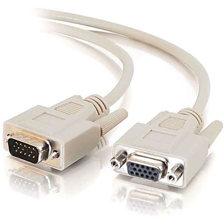 C2G 6ft Economy HD15 SVGA M/F Monitor Extension Cable - HD-15 Male - HD-15 Female - 6ft - Beige