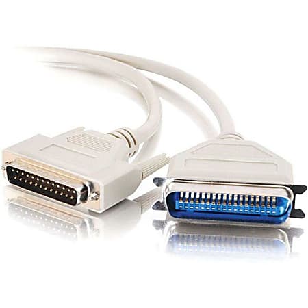 C2G 6ft DB25 Male to Centronics 36 Male Parallel Printer Cable - DB-25 Male - Centronics Male - 6ft - Beige