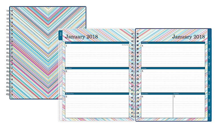 Blue Sky™ Weekly/Monthly Planner, 7" x 9", 50% Recycled, Solana, January to December 2018 (101681)