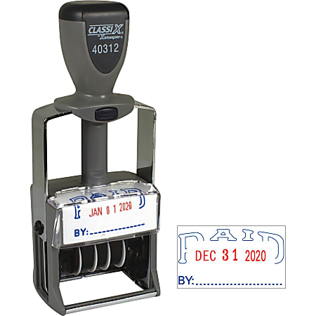Xstamper Heavy-duty PAID Self-Inking Dater - Message/Date Stamp - Xstamper Heavy-duty PAID Self-Inking Dater - Message/Date Stamp -
