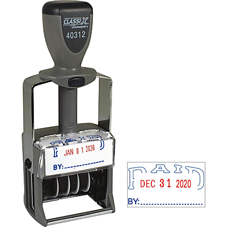 Xstamper Heavy-duty PAID Self-Inking Dater - Message/Date Stamp