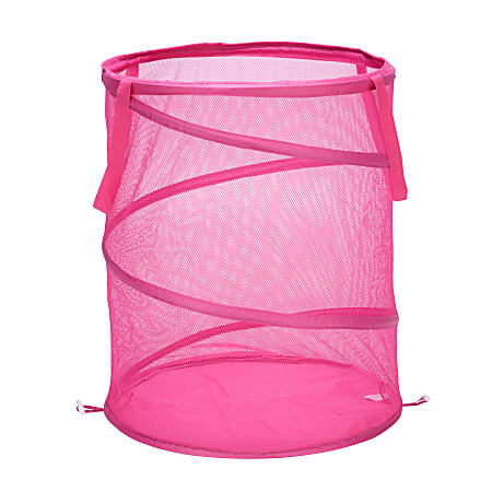 Honey-Can-Do Breathable Mesh Pop-Up Hamper, 23 5/8", Pink