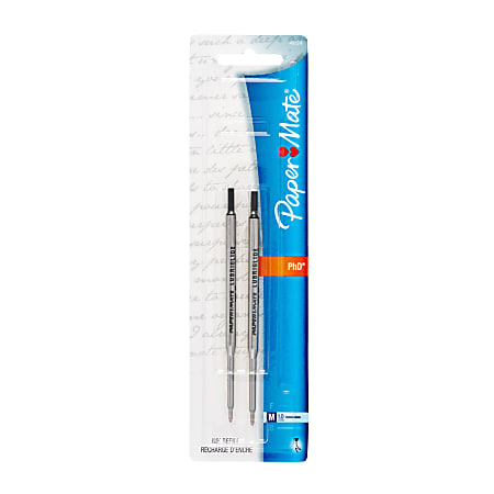 Paper Mate® Ballpoint Jumbo Refills, Medium Point, 1.0 mm, Black, Pack Of 2 Refills