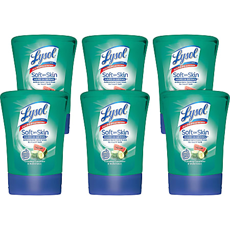 Lysol Cucumber No-Touch Soap Refill - Cucumber Scent - 8.5 fl oz (251.4 mL) - Kill Germs - Hand, Skin - Anti-bacterial, Moisturizing - 6 / Carton