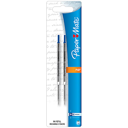 Paper Mate® Ballpoint Jumbo Refills, Medium Point, 1.0 mm, Blue, Pack Of 2 Refills
