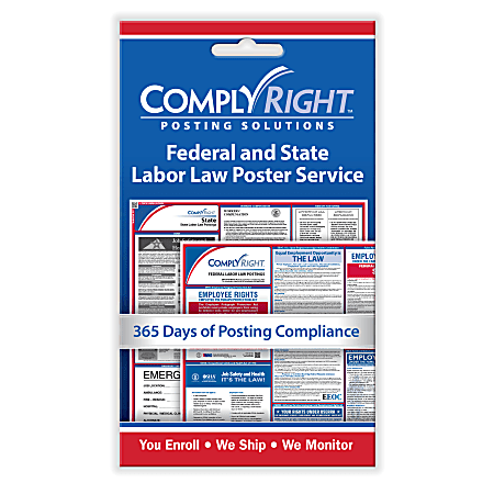 ComplyRight™ Federal And State Poster Service Card, English, 4" x 7"