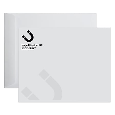 Gummed Seal, White Wove Open End Catalog Mailing Envelopes, Black Ink, Custom 10" x 13", Box Of 500