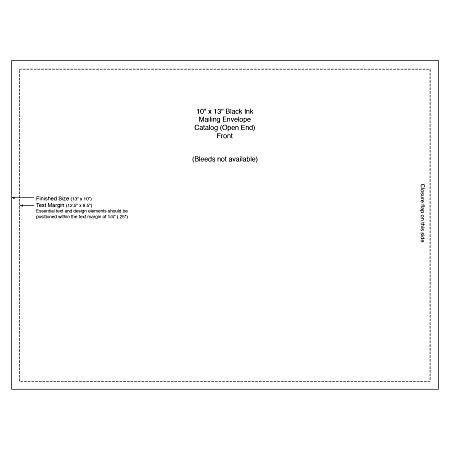 Gummed Seal White Wove Open End Catalog Mailing Envelopes Black Ink ...