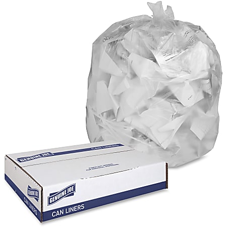 Genuine Joe Economy High-Density Can Liners, 0.24 mil, 16 Gallons, Translucent, Box Of 1,000